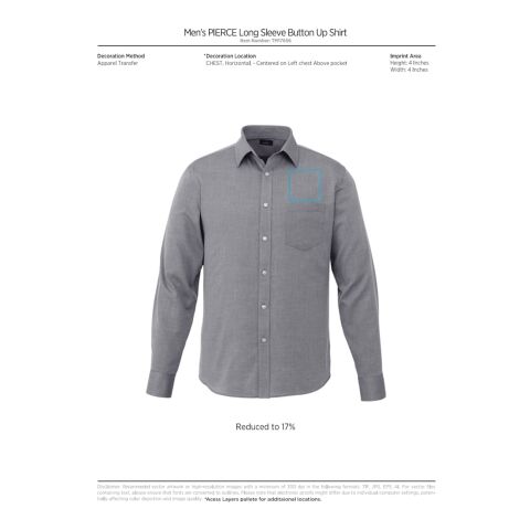 Men&#039;s PIERCE Long Sleeve Shirt Standard | White | S | No Imprint | not available | not available