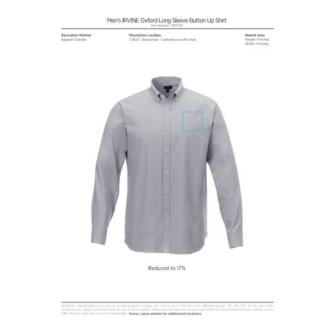 Men&#039;s IRVINE Oxford LS Shirt Standard | White | 3XL | No Imprint | not available | not available