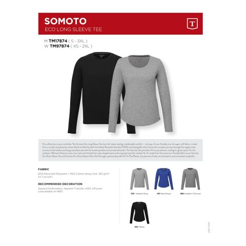 SOMOTO Eco Long Sleeve Tee - Men's Standard | Heather Grey | 3XL | No Imprint | not available | not available