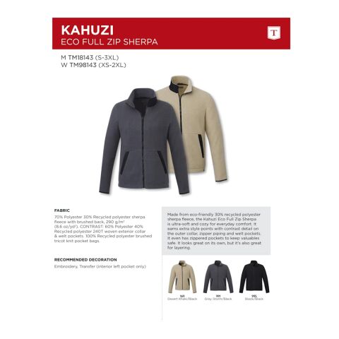 Men&#039;s KAHUZI Eco Full Zip Sherpa Standard | Khaki-Black | S | No Imprint | not available | not available