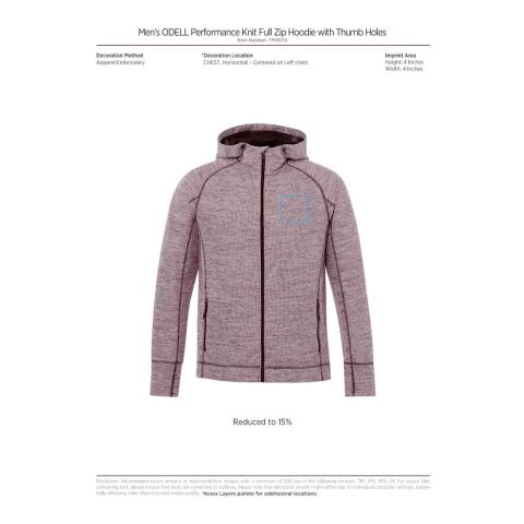 Men&#039;s ODELL Knit Zip Hoody Standard | Maroon | M | No Imprint | not available | not available