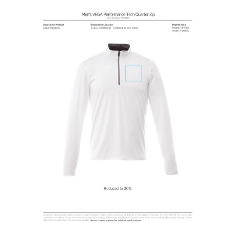 Men&#039;s VEGA Tech Quarter Zip Standard | White | 4XL | No Imprint | not available | not available