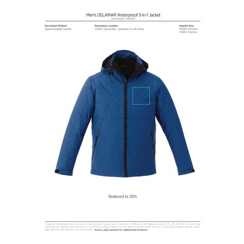 Men’s  Delamar 3-in-1 Jacket Standard | Heather Dark Charcoal | 4XL | No Imprint | not available | not available