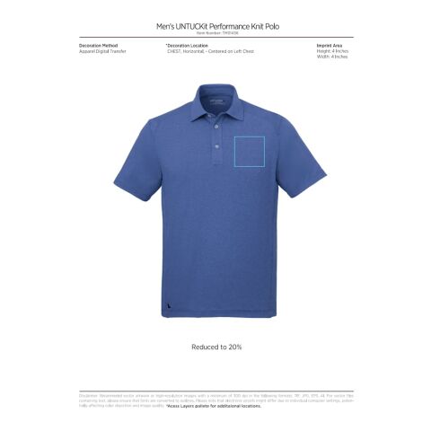 UNTUCKit Performance Polo - Men&#039;s Standard | Medium Heather Grey | 2XL | No Imprint | not available | not available