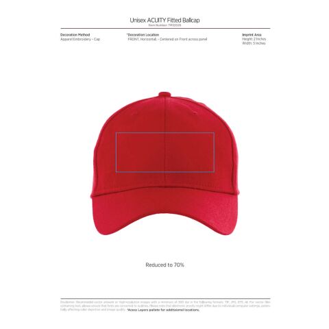 Unisex ACUITY Fitted Ballcap Red | M