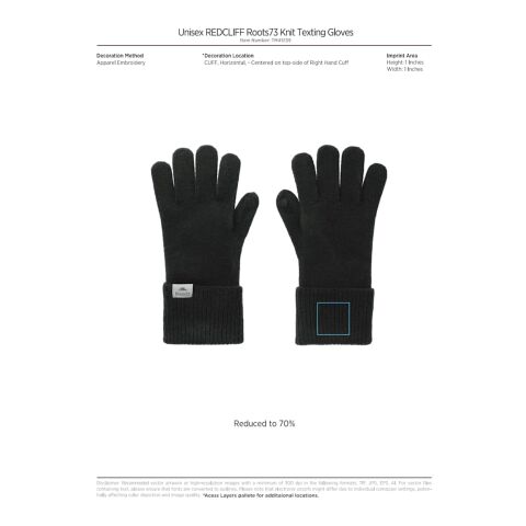 Unisex REDCLIFF Roots73 Knit Texting Gloves Standard | Heather Charcoal | CUSTOM (S/M) | No Imprint | not available | not available