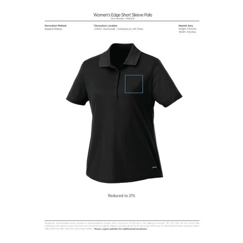 Women&#039;s Edge Short Sleeve Polo Standard | Black | 2XL | No Imprint | not available | not available