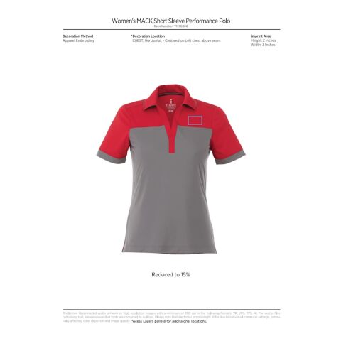 Women&#039;s MACK Short Sleeve Polo Standard | Team Red Heather-Steel Grey | XS | No Imprint | not available | not available