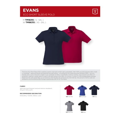 EVANS Eco Short Sleeve Polo - Women's Standard | Navy | L | No Imprint | not available | not available