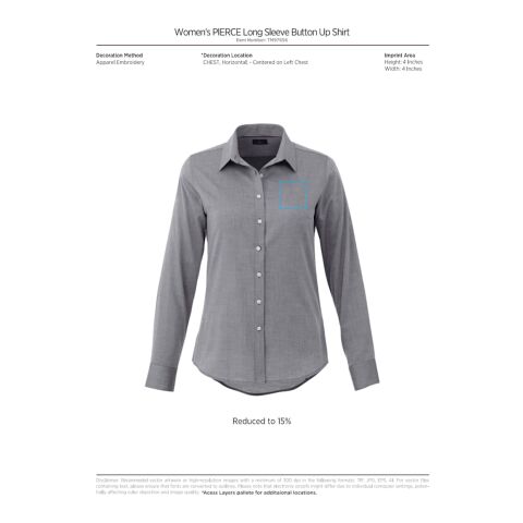 Women&#039;s PIERCE Long Sleeve Shirt Standard | Blue | XL | No Imprint | not available | not available