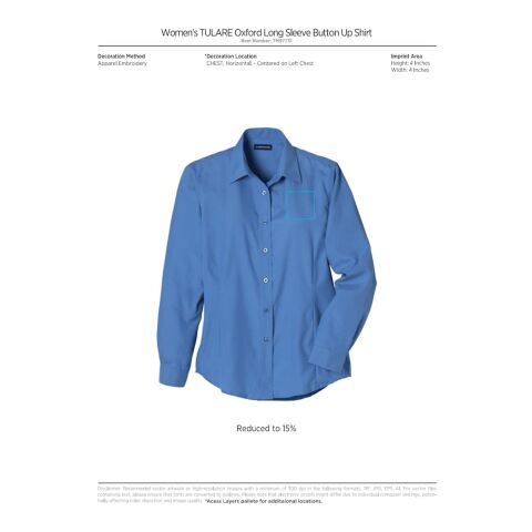 Women&#039;s TULARE OXFORD LS SHIRT Standard | Oxford Blue | 2XL | No Imprint | not available | not available