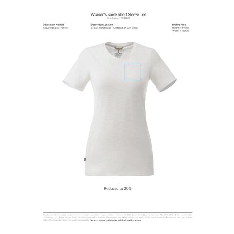 Women&#039;s Sarek Short Sleeve Tee Standard | White | M | No Imprint | not available | not available
