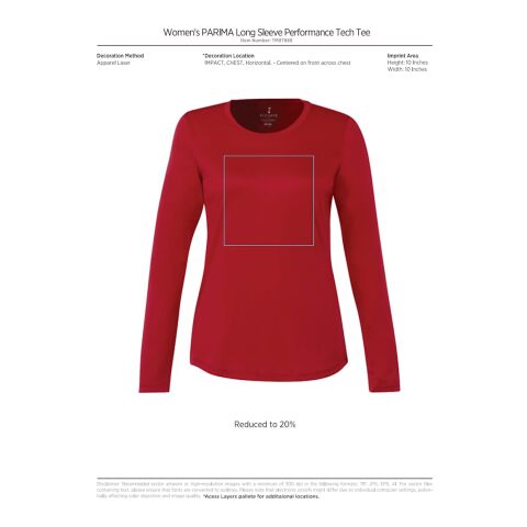 Women&#039;s PARIMA LS Tech Tee Standard | Team Red Heather | XL | No Imprint | not available | not available
