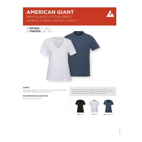 American Giant Classic Cotton V-Neck T - Women's Standard | Navy | S | No Imprint | not available | not available