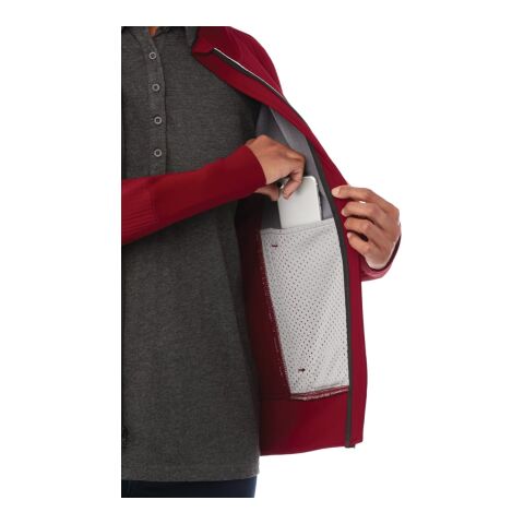 Women&#039;s PANORAMA Hybrid Knit Jacket Standard | Red | 2XL | 1-color Apparel Digital Transfer | IMPACT, BACK, Vertical, - Centered on Back across Shoulders | 3.00 Inches × 12.00 Inches