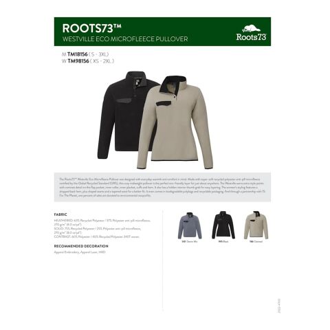Roots73 WESTVILLE Eco Microfleece Pullover-Women&#039;s Standard | Black | M | No Imprint | not available | not available
