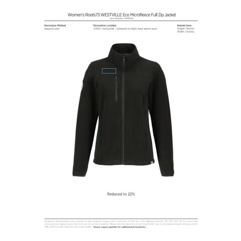 Roots73 WESTVILLE Eco Microfleece Full Zip-Women&#039;s Standard | Black | L | No Imprint | not available | not available