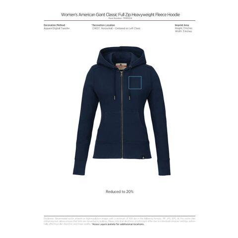 American Giant Classic Full Zip Hoody - Women&#039;s Standard | Blue | L | No Imprint | not available | not available