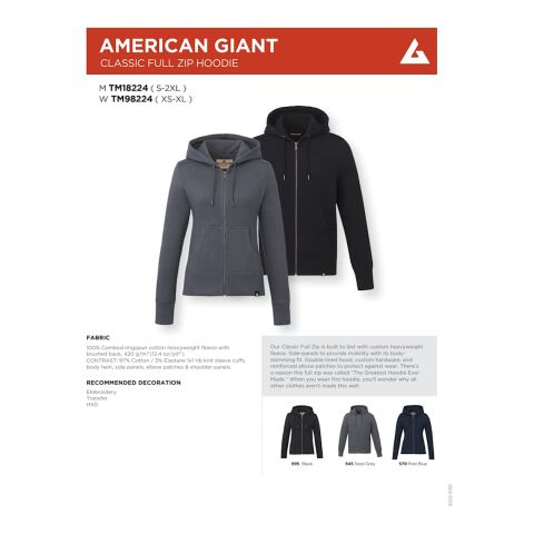 American Giant Classic Full Zip Hoody - Women&#039;s Standard | Blue | L | No Imprint | not available | not available