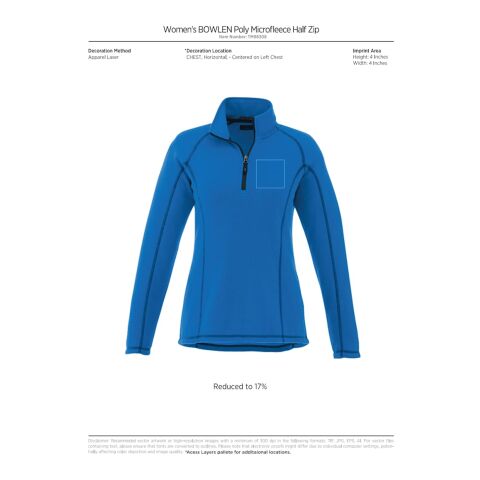 Women&#039;s Bowlen Polyfleece Half Zip Standard | Blue | XS | No Imprint | not available | not available