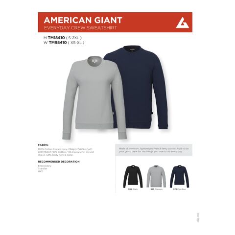 American Giant Everyday Crew Sweatshirt - Women's Standard | Polo Blue | S | No Imprint | not available | not available
