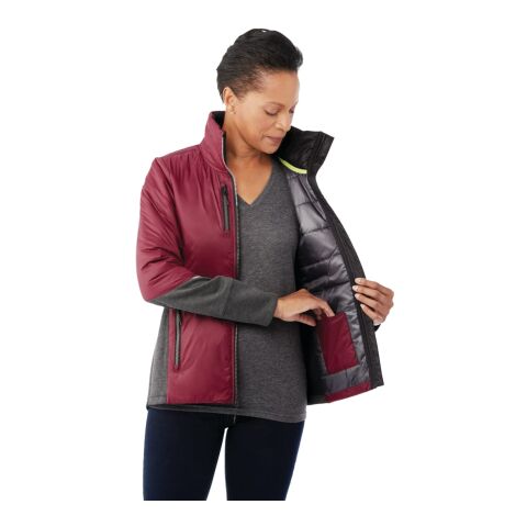 Women's FERNIE Hybrid Insulated Jacket Standard | Wine Red-Heather Dark Charcoal | XS | No Imprint | not available | not available